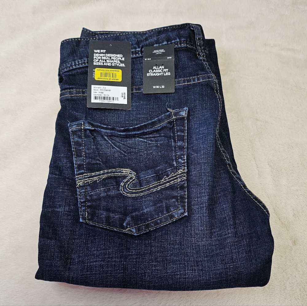 Silver Jean Co. Allan Classic Fit Straight Leg Jeans In Indigo